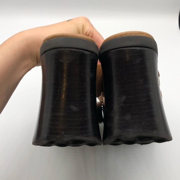 MIA Tan Leather Chunky Heels Y2K 90s - Women’s Size 10 - Picture 7 of 7